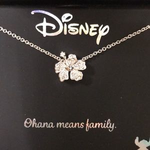Disney hibiscus flower ohana necklace